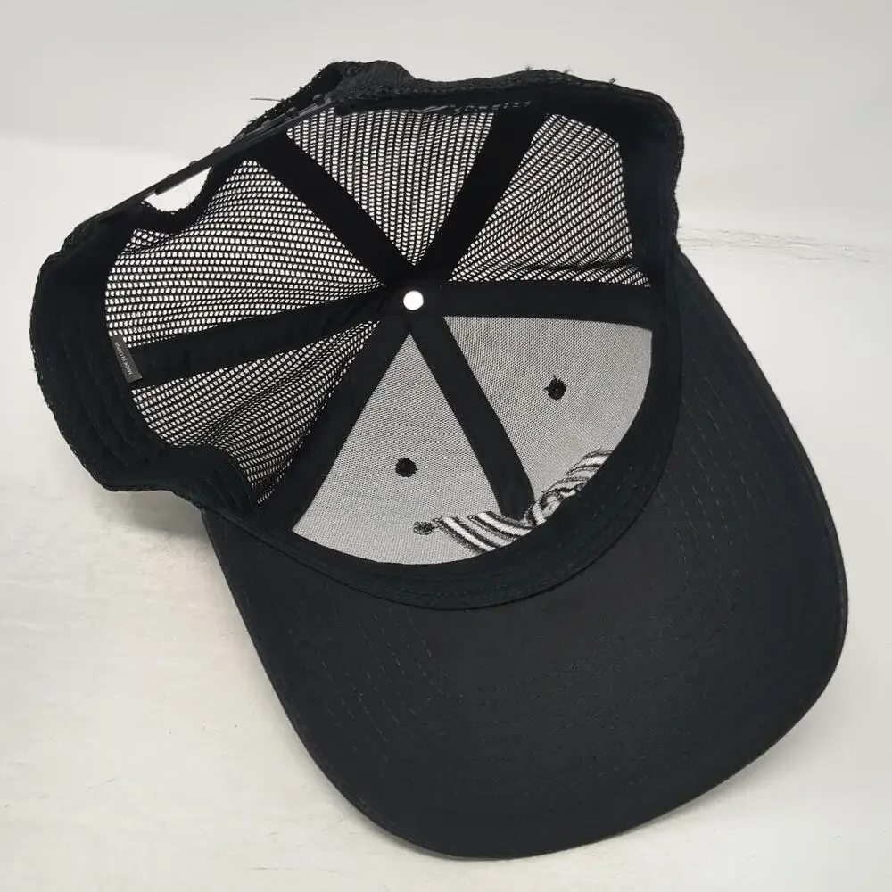 Varsity All Star Trucker Hat Black One Size Mesh Back Snapback Curved Brim
